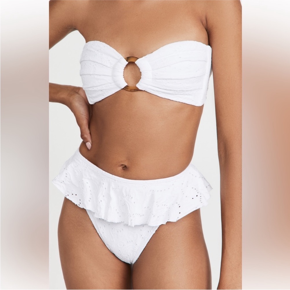 Montce White Eyelet Strapless Bikini